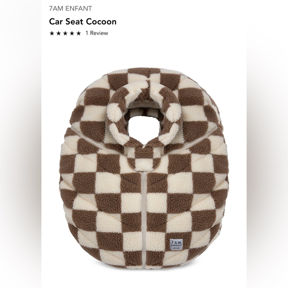 7am ENFANT CAR SEAT COCOON - CHECKER BERBER